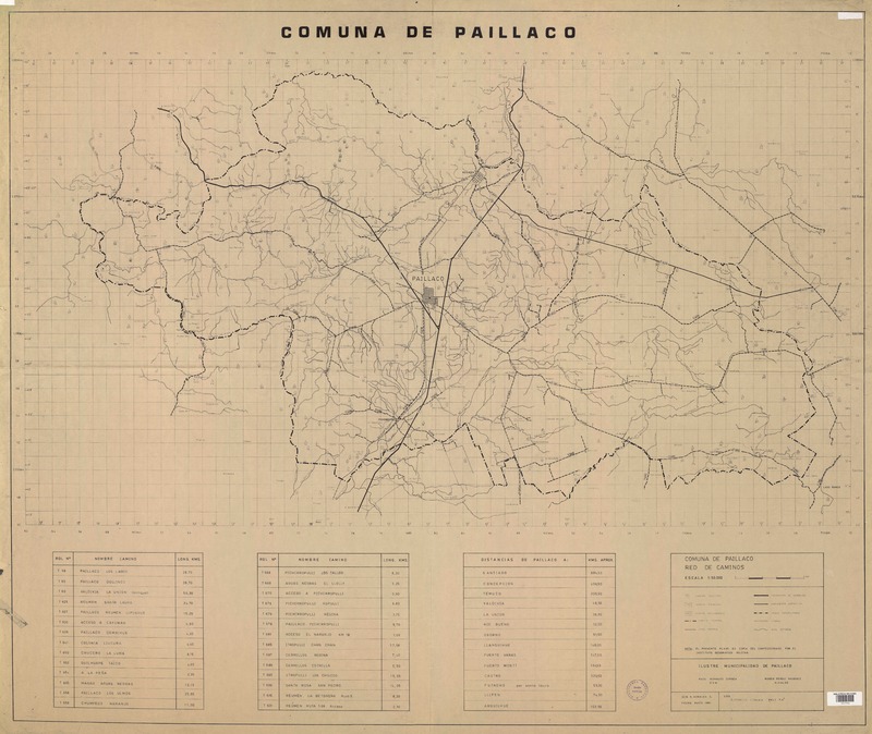 Red de caminos Comuna de Paillaco [material cartográfico]: Ilustre Municipalidad de Paillaco.