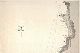 Combate Naval de Punta Gruesa el 21 de Mayo de 1879 entre el blindado peruano Fragata Independencia contra el buque de madera chileno Goleta Covadonga [material cartográfico] : según plano del señor Eduardo Llanos (testigo ocular y partes oficiales).