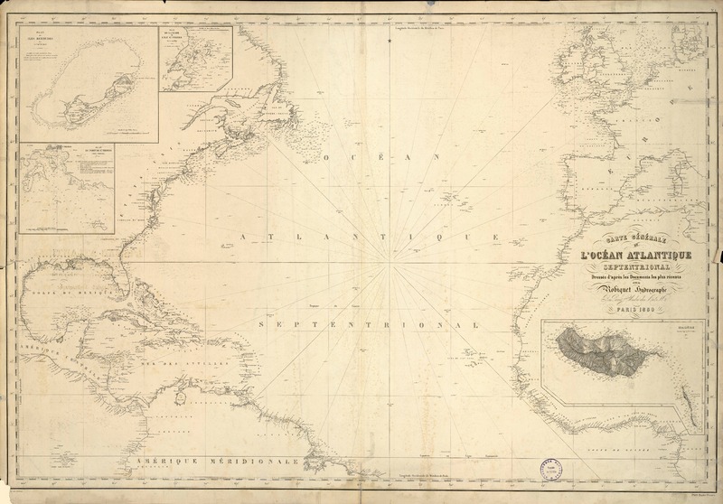 Carte Générale de L'Océan Atlantique Septentrional  [material cartográfico] dressee d'après les Documents les plus récents par Robiquet Hydrographe.