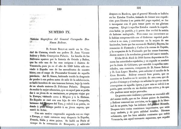 Noticias biográficas del general caraqueño Don Simón Bolívar