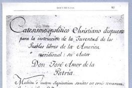 Primera hoja del manuscrito de la colección Barros Arana