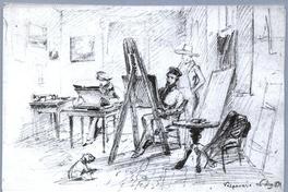 [Escena de pintores en taller. Valparaíso, 1834]