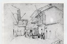 [Dibujo de una calle de Valparaíso, con un carruaje. 1834]
