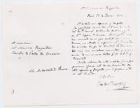 [Manuscrito de una carta dirigida a don Mauricio Rugendas, fechada en París 17 de febrero de 1847]