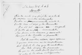 [Manuscrito titulado "Soneto. Dedicado a la señora C. A. de G., 1845"]