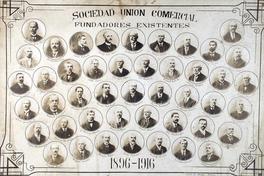 [Retrato grupal]: 45 fundadores existentes de la Sociedad Unión Comercial (1896-1916); [Absalon de la Barra, Alejandro Silva Lastarria y otros]