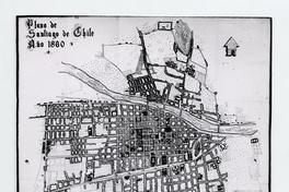 Plano de Santiago de Chile, año 1860