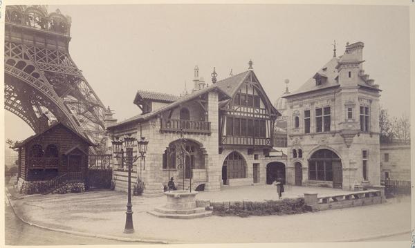 [Album de la Exposición Universal de París de 1889 : Casas románicas, medievales y del renacimiento, "Historia de la Habitación"]