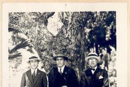 [Manuel Araya Valverde (al centro), Francisco Espinoza y Ernest Waschendorff, Secretario y vicepresidente del Comité de Arica]