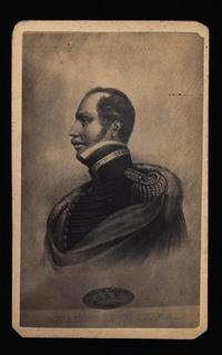 [Sir William de Vic Tupper, retrato de medio cuerpo de perfil, con uniforme]