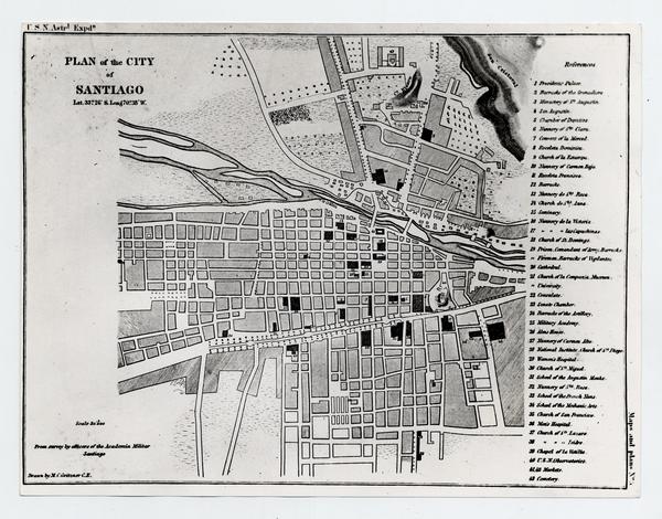 Plan of the City of Santiago, 1855 : Lat. 33°26' S. Long. 70°38' W