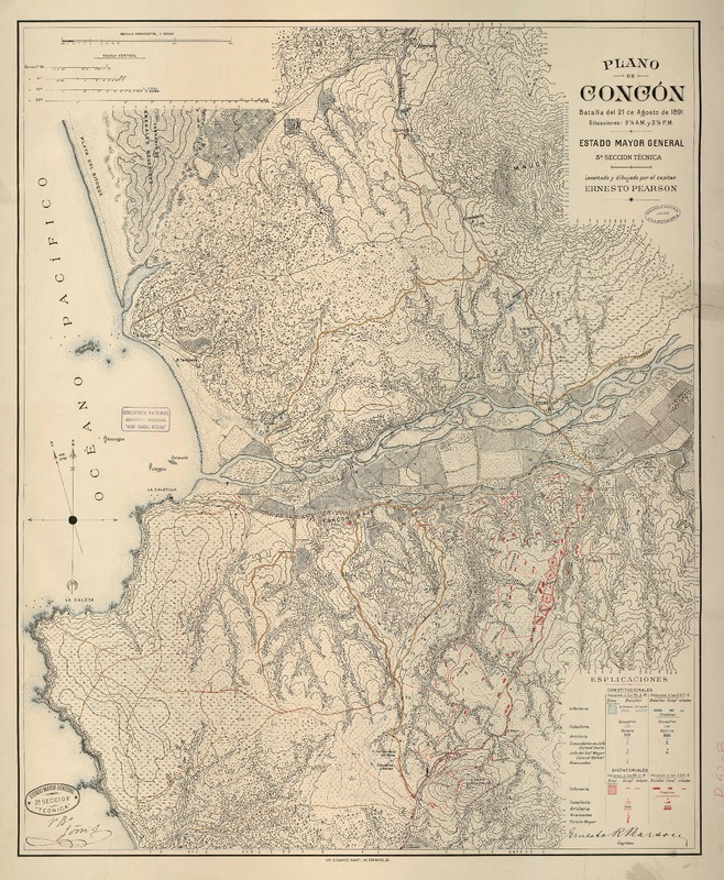 Plano de Concón; batalla del 21 de agosto de 1891  [material cartográfico] Ernesto, Pearson