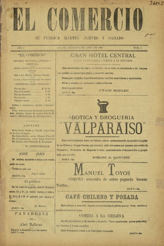 El Comercio (Calama, Chile : 1898)