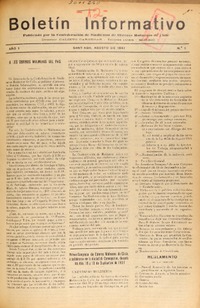 Boletín informativo publicado por la Confederación de Sindicatos de Obreros Molineros de Chile.