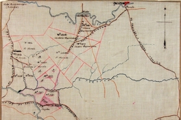 Plano de la localidad de Perquenco. Petición de nueva entrega y nueva mensura de hijuela, por el señor Meza, 1888.