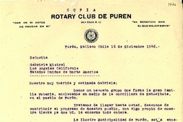 [Carta] 1946 dic. 16, Purén, Malleco, Chile [a] Gabriela Mistral, Los Ángeles, California