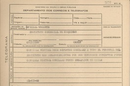 [Telegrama] 1945 nov. 21, [Brasil] [al] Instituto Comercial, Coquimbo, Chile