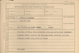 [Telegrama] 1945 nov. 22, [Brasil] [al] Rotary Club, San Vicente de Tagua Tagua, Chile