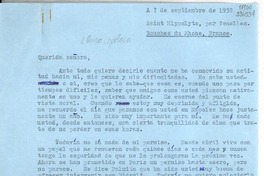 [Carta] 1952 sept. 7, Saint Hippolyte, France [a] Querida Señora