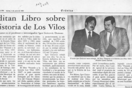 Editan libro sobre historia de Los Vilos  [artículo] David Altamirano.