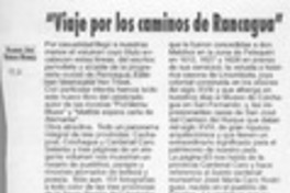 "Viaje por los caminos de Rancagua"  [artículo] José VargasBadilla.