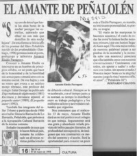 El amante de Peñalolén  [artículo] Bernando Chandía Fica.