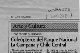 Coleópteros del Parque Nacional La Campana y Chile Central  [artículo] Sara Vial.