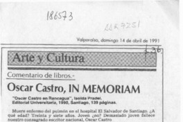 Oscar Castro, In Memoriam  [artículo] Mario Tomás Schilling F.