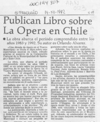 Publican libro sobre la ópera en Chile  [artículo].