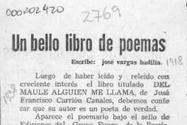 Un bello libro de poemas  [artículo] José Vargas Badilla.