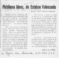 Pichilemu blues, de Esteban Valenzuela  [artículo] José Vargas Badilla.