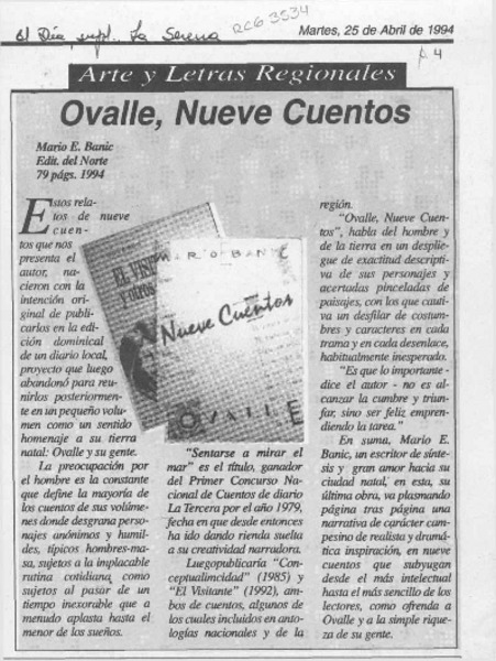 Ovalle, nueve cuentos  [artículo].