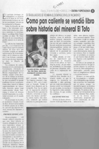 Como pan caliente se vendió libro sobre historia del mineral El Tofo