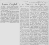 Ramón Campbell y su "Herencia de Rapanui"