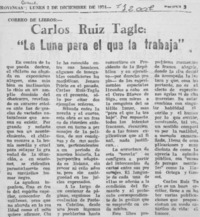 Carlos Ruiz-Tagle, "La luna para el que la trabaja".