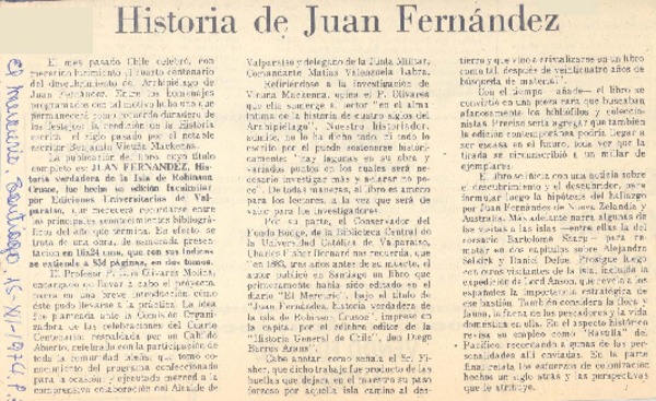 Historia de Juan Fernández.