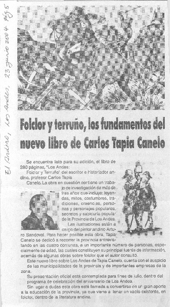 Folclor y terruño, los fundamentos del nuevo libro de Carlos Tapia Canelo.