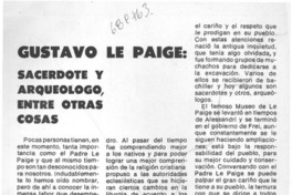 Gustavo Le Paige: sacerdote y arqueólogo, entre otras cosas