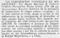 La inmigración yugoslava en Magallanes.