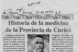 Historia de la medicina de la provincia de Curicó