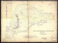 Isla de Pascua o Rapa Nui copia de un plano en papel ozalid del Departamento de Navegación e Hidrografía