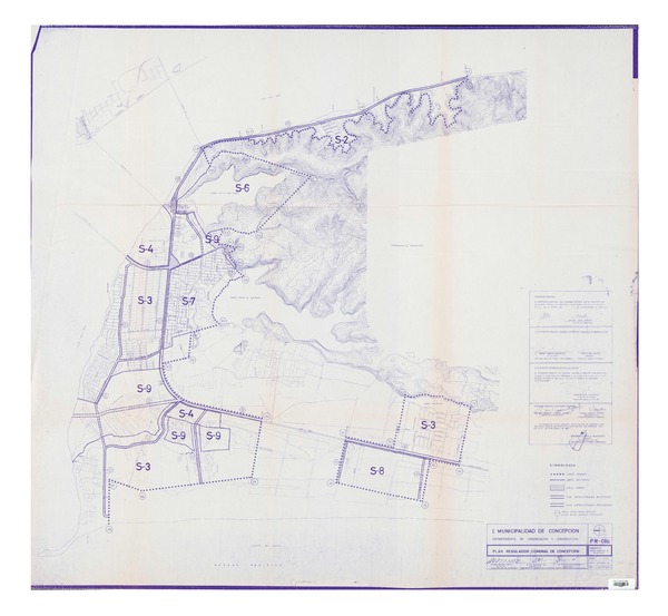 Plan regulador comunal de Concepción [Sector San Pedro] [material cartográfico] : I. Municipalidad de Concepción Departamento de Urbanización y Construcción.