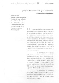 Joaquín Edwards Bello y el patrimonio cultural de Valparaíso.