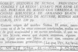 "Ñuñohue", historia de Nuñoa, Providencia, Las Condes y La Reina".
