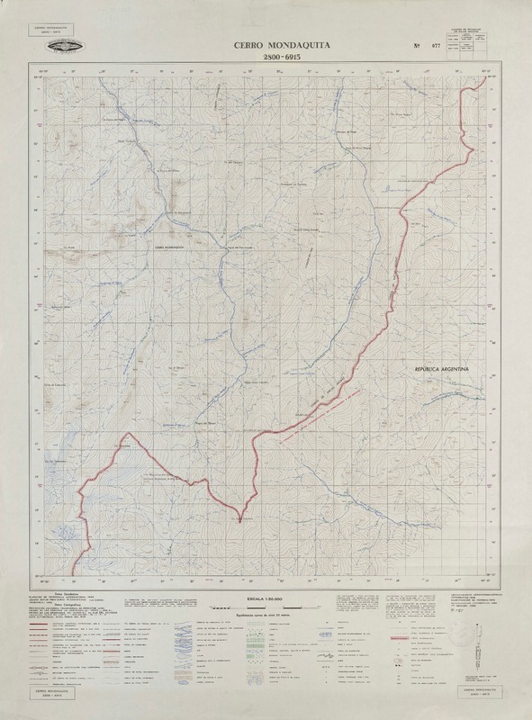 Cerro Mondaquita 2800 - 6915 [material cartográfico] : Instituto Geográfico Militar de Chile.