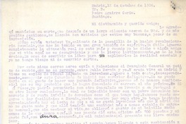 [Carta>, 1934 oct. 12 Madrid, España <a> Pedro Aguirre Cerda, Chile