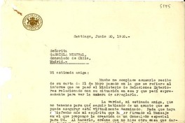 [Carta] 1935 jun. 30, Santiago [a] Gabriela Mistral, Madrid
