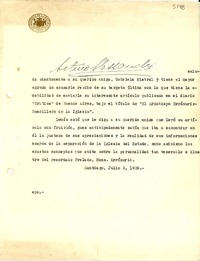 [Carta] 1936 jul. 3, Santiago [a] Gabriela Mistral