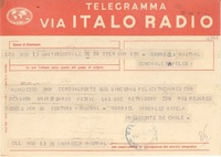 [Telegrama] 1951 sept. 25, Santiago, Chile [a] Gabriela Mistral, Nápoles, [Italia]