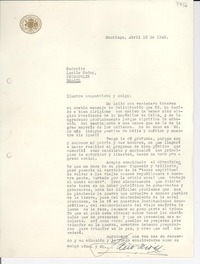 [Carta] 1942 abr. 13, Santiago, [Chile] [a] Lucila Godoy, Petrópolis, Brasil